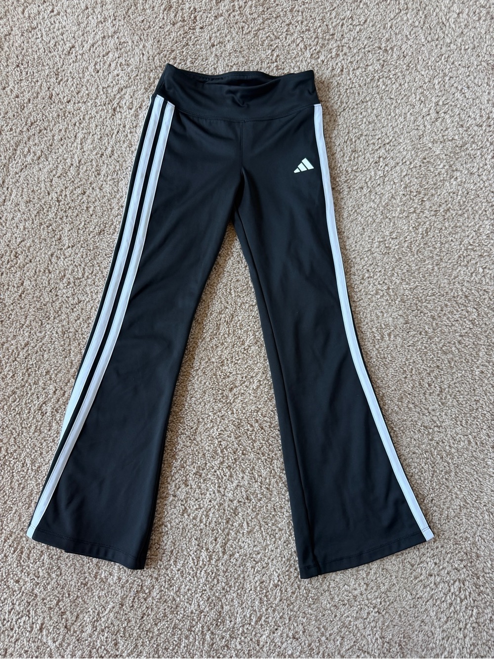adidas Black Leggings with White Side Stripes